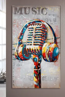 Produktbild von Gilde GILDE Gallery, Bild, rechteckig, "Music", Graffitimotiv, Metall, mehrfarbig, VE 1, L. 4 cm, B. 60 cm, H. 100 cm 38209