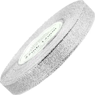 Produktbild von Glitterband Schleife 12mm 27m silber