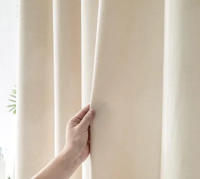 Produktbild von Hochwertiger Duschvorhang aus Leinen, 240 x 200 cm, wasserdicht und schimmelresistent, beige, für das Badezimmer.
