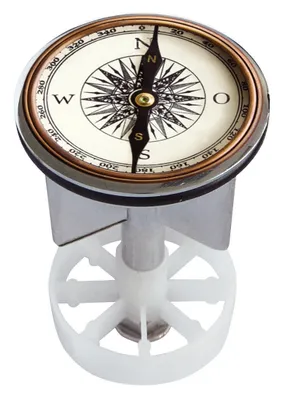 Produktbild von Waschbeckenstöpsel Design Kompass | Abfluss-Stopfen aus Metall | Excenterstopfen | Abflussstöpsel | 38 – 40 mm | Stöpsel