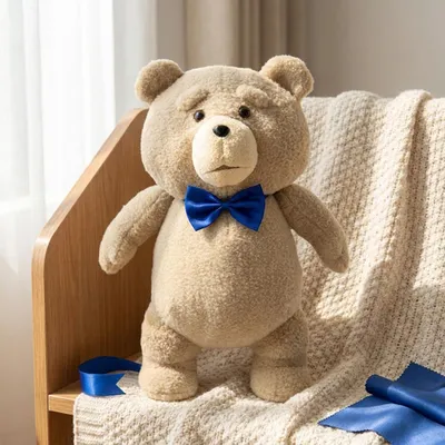 Produktbild von TED 2 blaue Fliege Kuscheltier 46 cm – weiche Plüschfigur für Fans, Kinder & Sammler