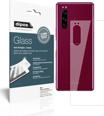 Produktbild von 2x Schutzfolie für Sony Xperia 5 Rückseite - Anti-Shock 9H Folie dipos Glass Kunststoffglas