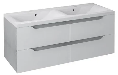 Produktbild von Sapho WAVE Doppelunterschrank 120x50x48cm, weiß/Silbereiche