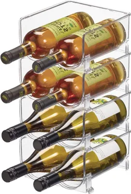 Produktbild von Famanu Flaschenregal Stapelbar für 2 Flaschen - Set von 4 Stück