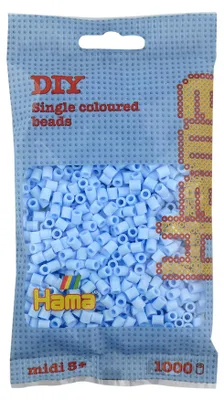 Produktbild von Hama Perlen 207-97 Bügelperlen Beutel mit ca. 1.000 Midi Bastelperlen mit Durchm