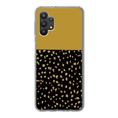 Produktbild von MuchoWow® Handyhülle Schutzhülle Hülle für Samsung Galaxy A32 5G Polka dots - Ockergelb - Schwarz Silikon Softcase Handy Hülle - Softcase