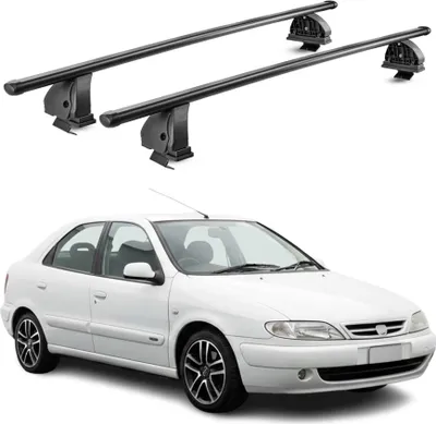 Productafbeelding van Stalen dakdragers voor Citroën Xsara, modeljaren 1997-2006, afsluitbaar, 2-delig, zwart
