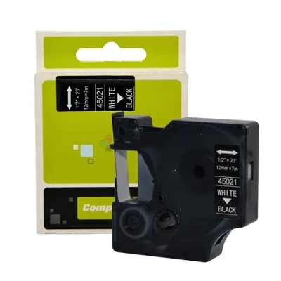 Zdjęcie produktu dla Taśma do DYMO D1 12mm x 7m 45021 czarna 7m S0720610 drukarka labelmamager