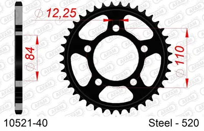 Produktbild von AFAM Kettenrad 10521-40 radseitig Hinten 0,66kg