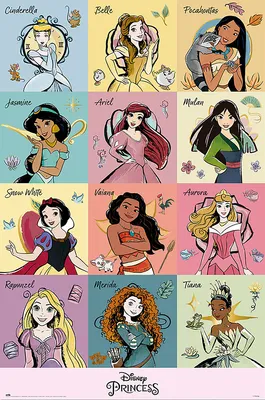 Image de DISNEY PRINCESSES - BRUSH STROKES - 61x91,5cm - Affiche Poster