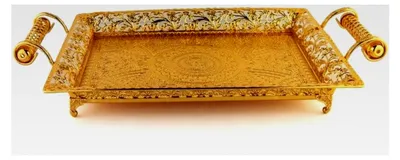 Produktbild von Marokkanisches Servier-Teetablett Gold 45 x 25 cm