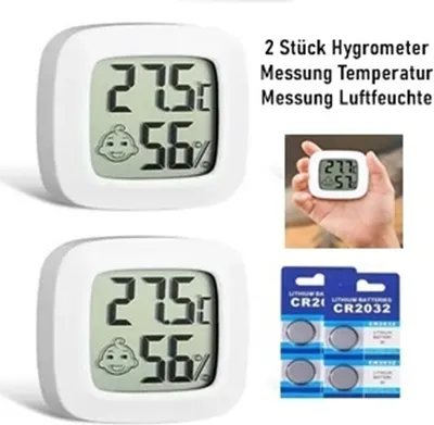 Produktbild von GKA 2 Stück digital Hygrometer Thermometer Innen Messung Temperatur und Luftfeuchtigkeit Innenräume Luftfeuchte