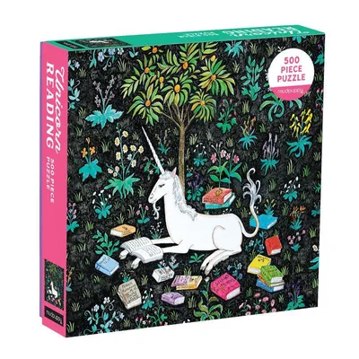 Produktbild von Mudpuppy Puzzle Jednorožec s knihou 500 dílků