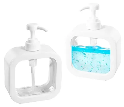 Immagine prodotto di Solidchoice - 2 dispenser per sapone - 500 ml. Dispenser trasparenti per bagnoschiuma e shampoo