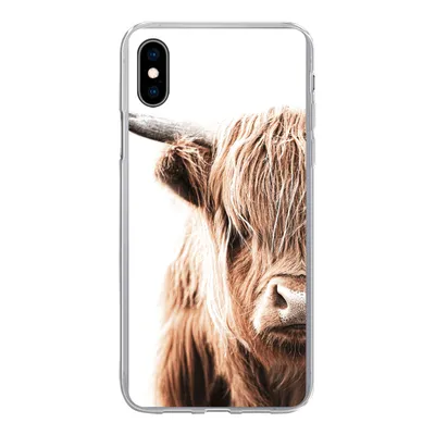 Produktbild von MuchoWow® Handyhülle Schutzhülle Hülle für iPhone Xs Schottischer Highlander - Kuh - Tiere Silikon Softcase Handy Hülle - Handytasche