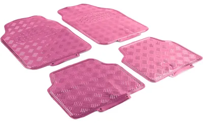 Universal Gummi Fußmatten PINK VORN HINTEN Riffelblech Optik für viele Fahrzeuge – Produktansicht