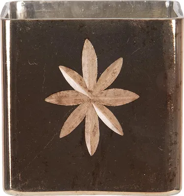 Produktbild von Clayre & Eef Teelichthalter 10x10x10 cm Goldfarbig Glas Stern