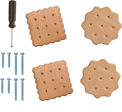 Image de Lot de boutons carrés en bois pour tiroirs et armoires