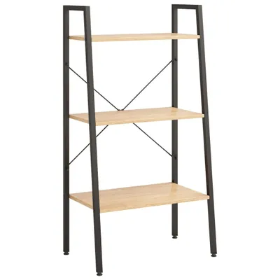 Produktbild von Standregal 3 Böden Hellbraun und Schwarz 56x35x108 cm