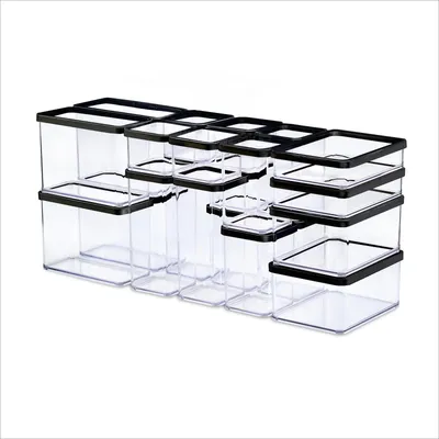 Produktbild von Rotho Aufbewahrungsbox Loft 24er-Set Plastikbox mit Deckel transparent