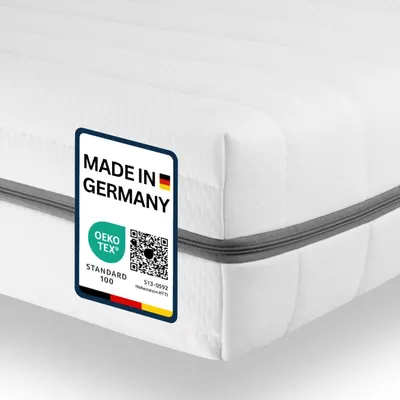 Produktbild von Matratze 90x200 - Kaltschaum Matratze H2, Härtegrad anpassbar, 7 Zonen Matratze atmungsaktiv, hygienisch - Bequeme Kaltschaummatratze 90x200, Orthopädische Matratze, Ergonomische Matratze, Matratze H2, Wendematratze, Orthopädische Matratze 90 x 200, Matraze 80x200, Matrazte 90x200, Schaumstoffmatratze H2, Schaumstoffmatratze 90 x 200, atmungsaktiv, Matratze Härtegrad 2, Matratze bis 100Kg, Versand als Rollmatratze