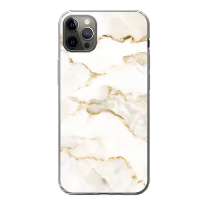 Produktbild von MuchoWow® Handyhülle Schutzhülle Hülle für iPhone 13 Pro Max Marmor - Limette - Gold - Luxus - Marmoroptik - Weiß Silikon Softcase Handy Hülle - Mobiltelefon