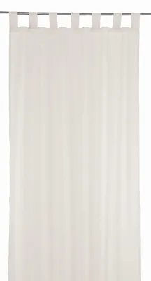 Schlaufenvorhang Uni 140 x 245 cm, Weiß, Polyester