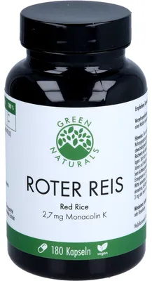 Produktbild von GREEN NATURALS roter Reis Monacolin K vegan, 180 St KAP