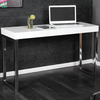 Produktbild von riess-ambiente Design Konsole WHITE DESK 120cm weiß Hochglanz Bürotisch Anrichte Laptoptisch