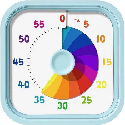 Image de Mini-minuteur - Minuteur visuel - Compte à rebours de 60 minutes - Pour enfants - 8,5 x 5 cm - Idéal pour l'apprentissage, l'enseignement, la cuisine et le travail de bureau