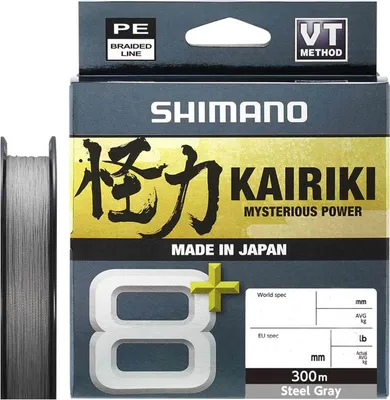 Produktbild von SHIMANO Kairiki 8+, 300m, 0,19mm, 12.8kg / 28,22lbs, grau, 8-fach Geflochtene Schnüre, LDM68XE1819030S