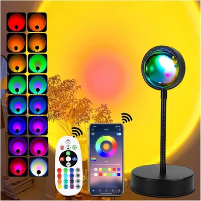 Productafbeelding van Sunset lamp zonsonderganglamp - Projector - LED - App-afstandsbediening - 360 graden draaibaar - Slaapkamer en decoratie