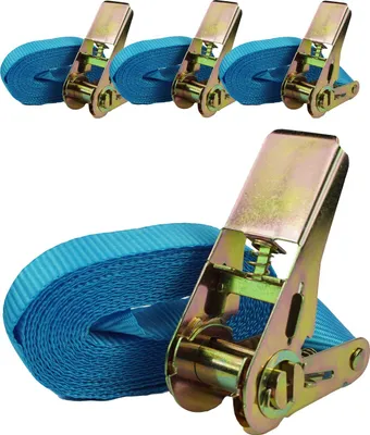 Produktbild von 4x Profi Ratschen Spanngurt Spanngurte Zurrgurt 1-tlg 4m 0,8t 0,8to 800kg BLAU