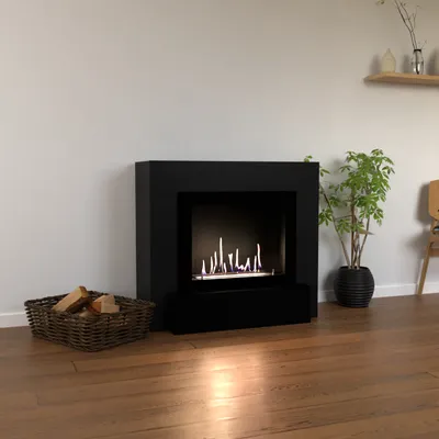Produktbild von GLOW FIRE Ethanol Kamin 'Odda' | Ethanolofen in schwarz mit 3 Std. Brenndauer und 2 KW Heizleistung | BxHxT: 99x90x45 cm