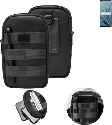 Produktbild von K-S-Trade Holster Gürtel Tasche kompatibel mit OnePlus 10 Pro Handy Tasche Schutz Hülle dunkel-grau viele Fächer, 1x