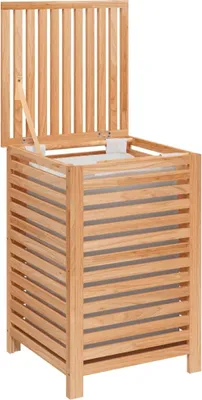 Image de vidaXL Panier à linge 45x45x65 cm bois massif noyer