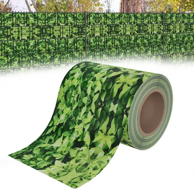 Produktbild von UISEBRT 35m x 19cm PVC Sichtschutzfolie Sichtschutzstreifen Doppelstabmatten Zaun Sichtschutz Zaunfolie Doppelstabmattenzaun mit 20 Befestigungsclips 450g/m² Stabmattenzaun Windschutz Kleine Blatt Grün