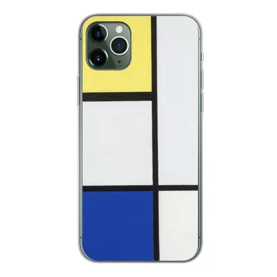 Produktbild von MuchoWow® Handyhülle Schutzhülle Hülle für iPhone 11 Pro Max Komposition mit Gelb, Blau und Schwarz - Piet Mondrian Silikon Softcase Handy Hülle - Schutz