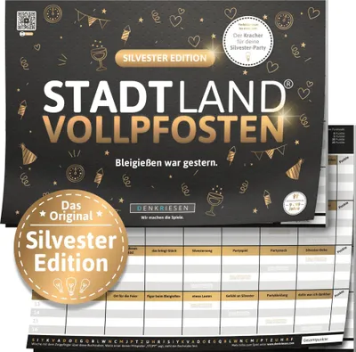Produktbild von Denkriesen DENKRIESEN - STADT LAND VOLLPFOSTEN® - SILVESTER EDITION - ''Bleigießen war gestern.'' - A4