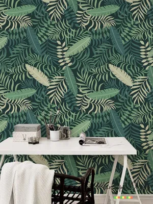 Produktbild von Coloray Fototapete 290x290 cm An Einer Wand Latex Latextapete - Palm Pastell Blätter