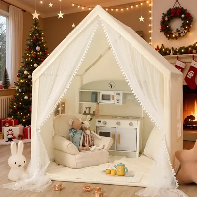 Produktbild von Kinderzelt beige, mit Matte, für Kinderspielzelt