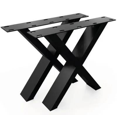 Produktbild von 2er-Set X-Tischbeine Metall 40 cm – schwarz, für Bank/Couchtisch, pulverbeschichtet