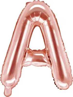 Image de Ballon en plastique lettre "A", 35cm, or rose (1 carton / 50 pièces)
