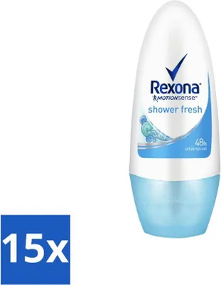 Obrázok produktu pre Rexona - Shower Fresh - Dezodorant roll-on - 50 ml - Hodnotné balenie - 15 kusov
