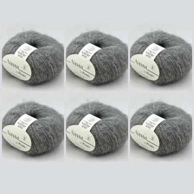 Productafbeelding van 6 bollen Nanna van Permin – Hilo zonder kleurstof, in natuurlijke alpaca kleuren (alpaca, katoen, merinowol) (05: mediumgrijs)