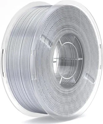 Obrázek produktu pro Silikonizované PLA vlákno 175 mm, stříbrné, 1 kg, lesklé – vysoká rozměrová přesnost – cívka 1 kg – vhodné pro FDM 3D tiskárny