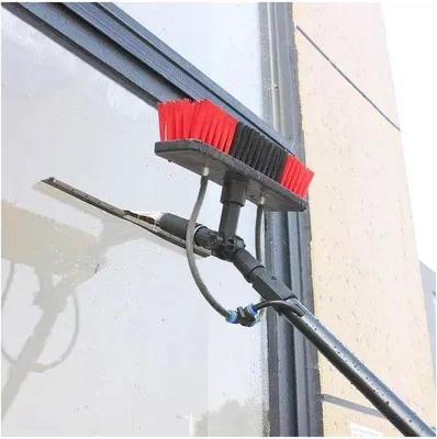 Produktbild von Famanu Teleskopische Reinigungsstange für Fenster und Solarpaneele - Aluminium 3,6M - 10,8M, 30cm Bürste und Abzieher