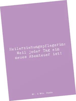 Produktbild von Mr. & Mrs. Panda Postkarte Spruch Heilerziehungspflegerin Abenteuer - Lavendeltraum - Geschenk, soziale Teilhabe, Berufung, Ansichtskarten, Ansichtskarte, Betreuung
