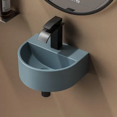Immagine prodotto di Lavabo ovale EMKE, 30,3 x 25,3 x 12,4 cm, colore pastello blu opaco