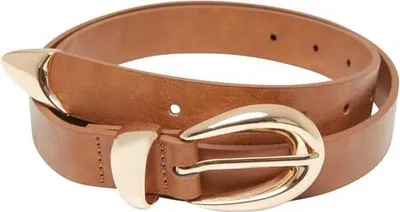 Obrázok produktu pre Dámsky pásik Urban Classics Chunky Buckle Loop Synthetic Leather Belt brown/gold - S/M